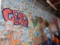 Oficinas de grafite, dança e rima no curso de assessores populares